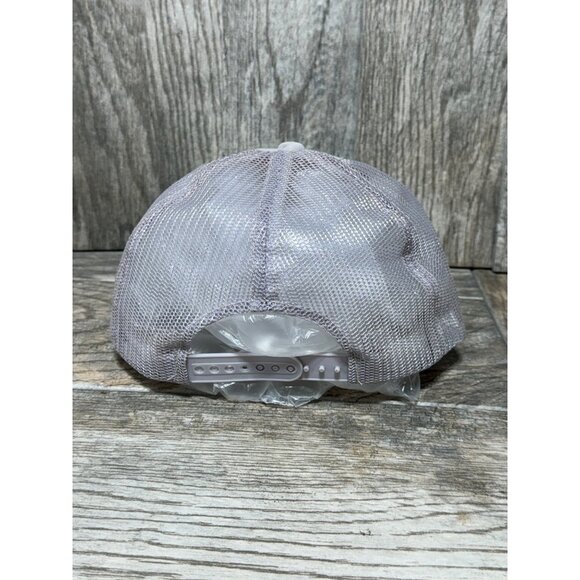 Vintage 80's Regul Tire Flat Brim Grey Trucker Snapback Hat Baseball Cap Patch - Picture 2 of 8